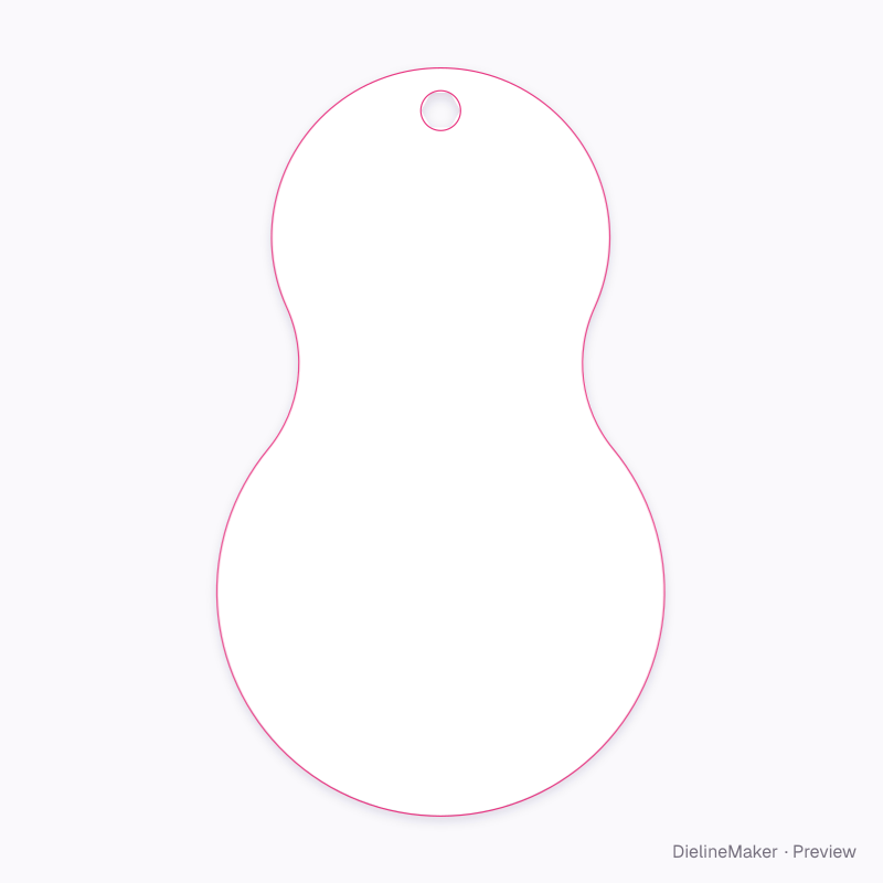 Gourd hang tag flat dieline