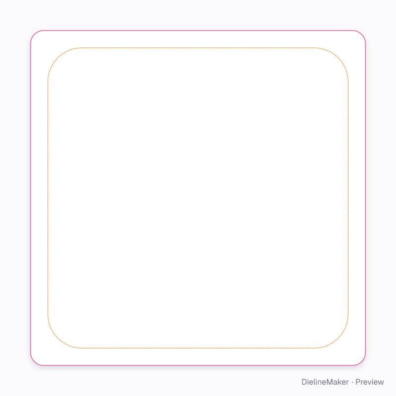Kiss-cut sticker flat dieline