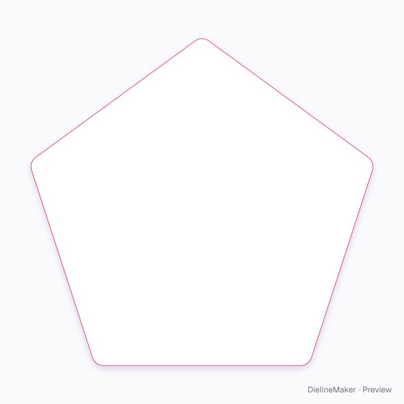 Pentagon card flat dieline