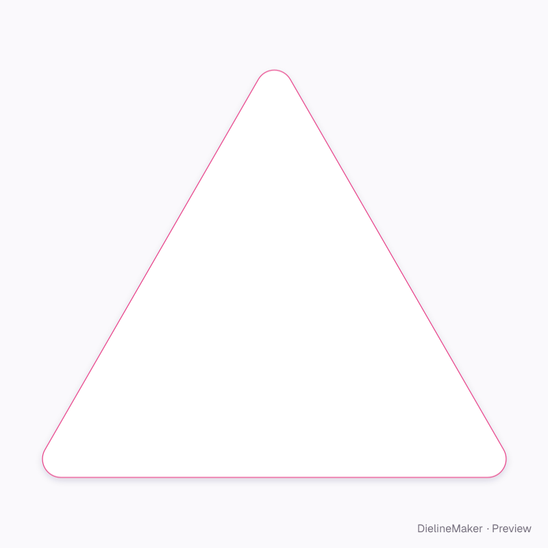 Triangle card flat dieline