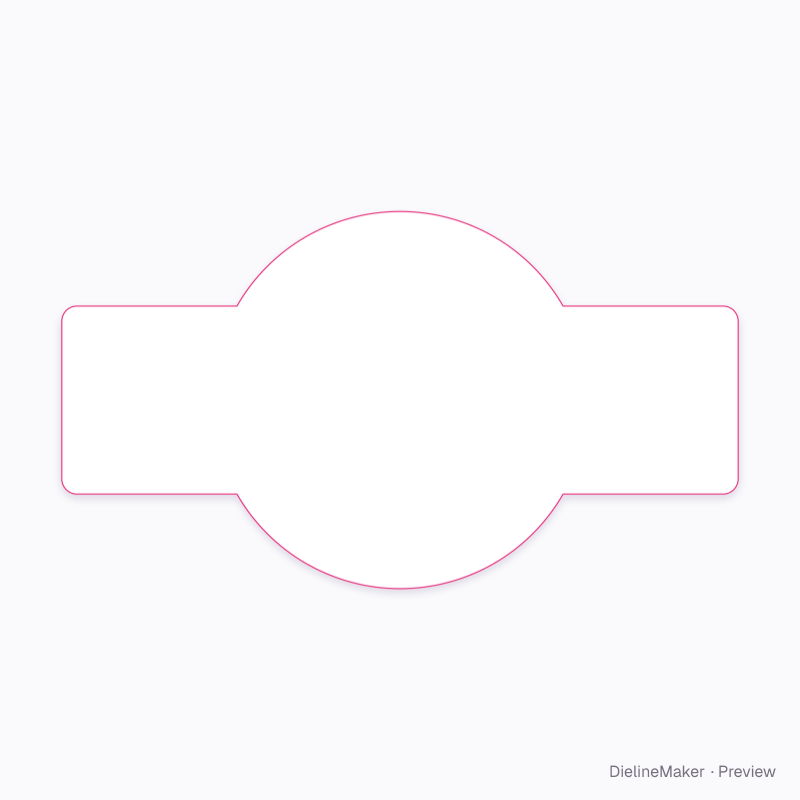 Disc label with side wings flat dieline