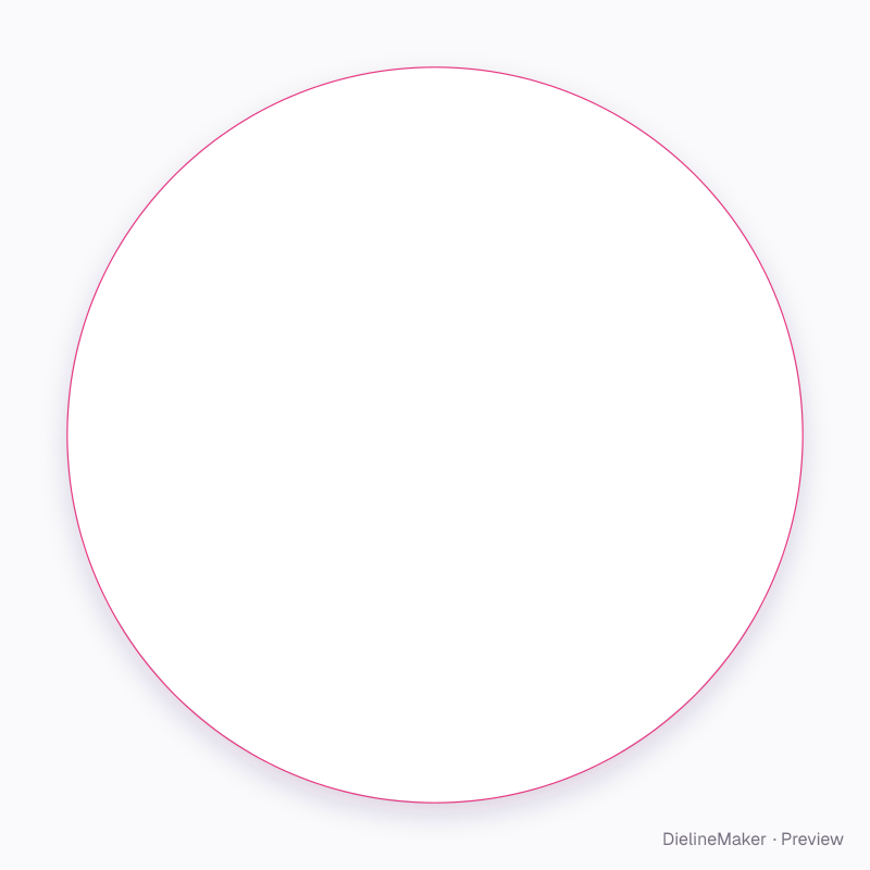 30 mm round product label flat dieline