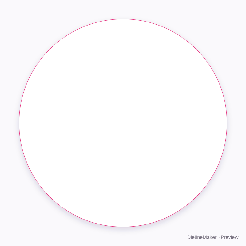 40 mm round product label flat dieline