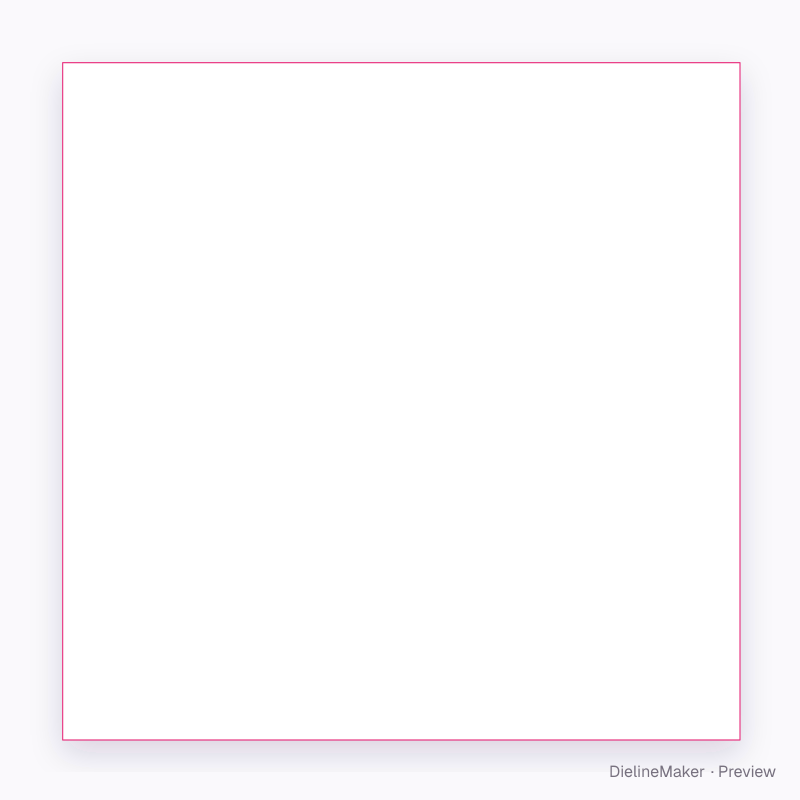 25.4 mm square product label flat dieline