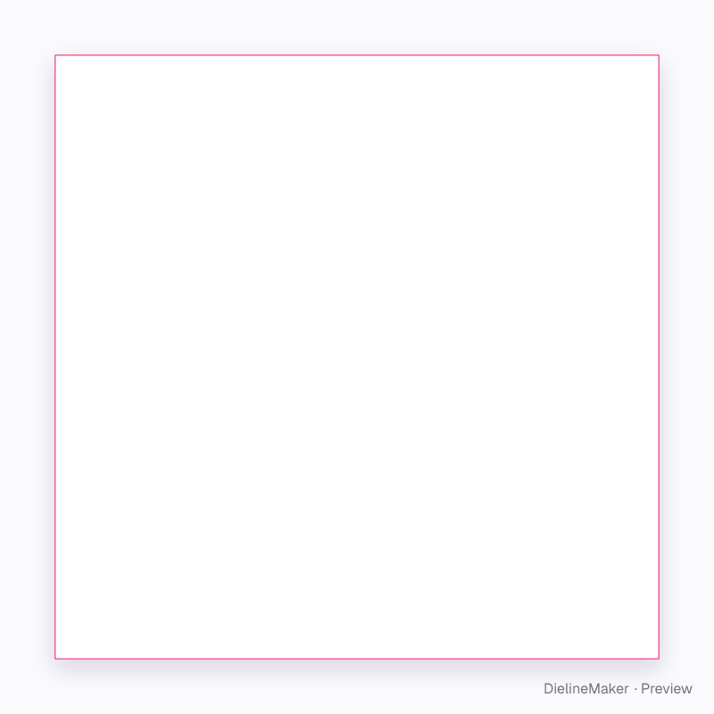 30 mm square product label flat dieline