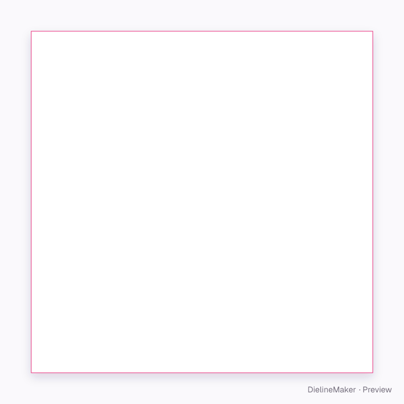 40 mm square product label flat dieline