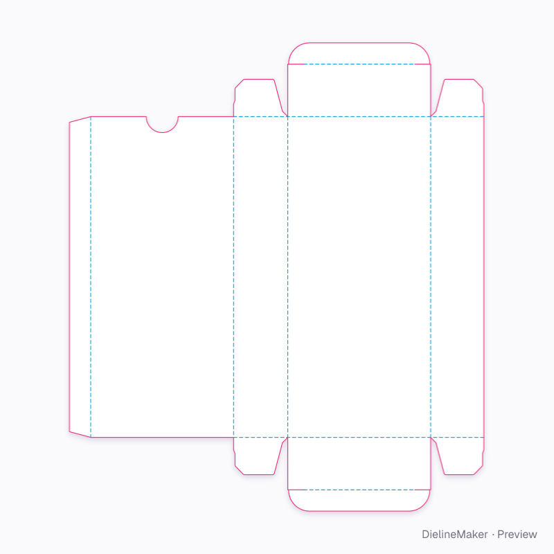 Biscuit stick carton — Straight tuck end flat dieline