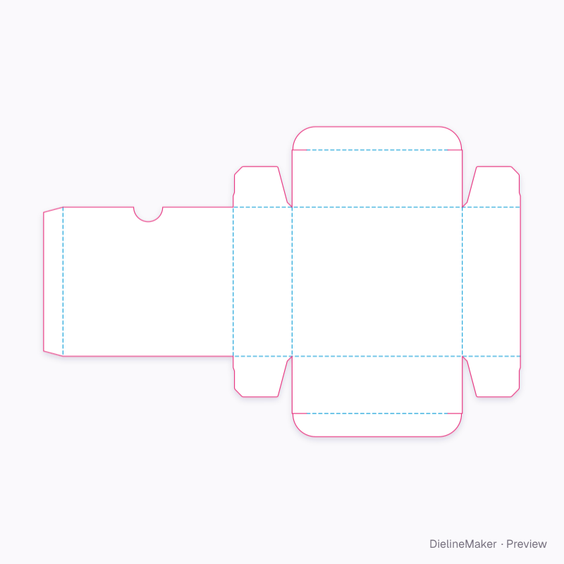 Essential oil trio carton — Straight tuck end flat dieline