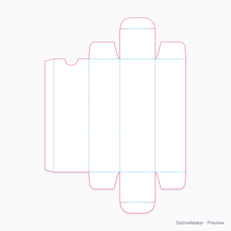 Hair serum carton — Straight tuck end flat dieline