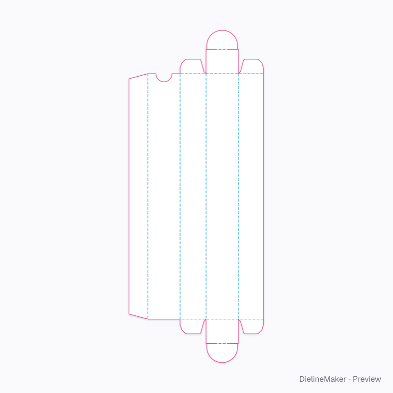 Lip liner carton — Straight tuck end flat dieline