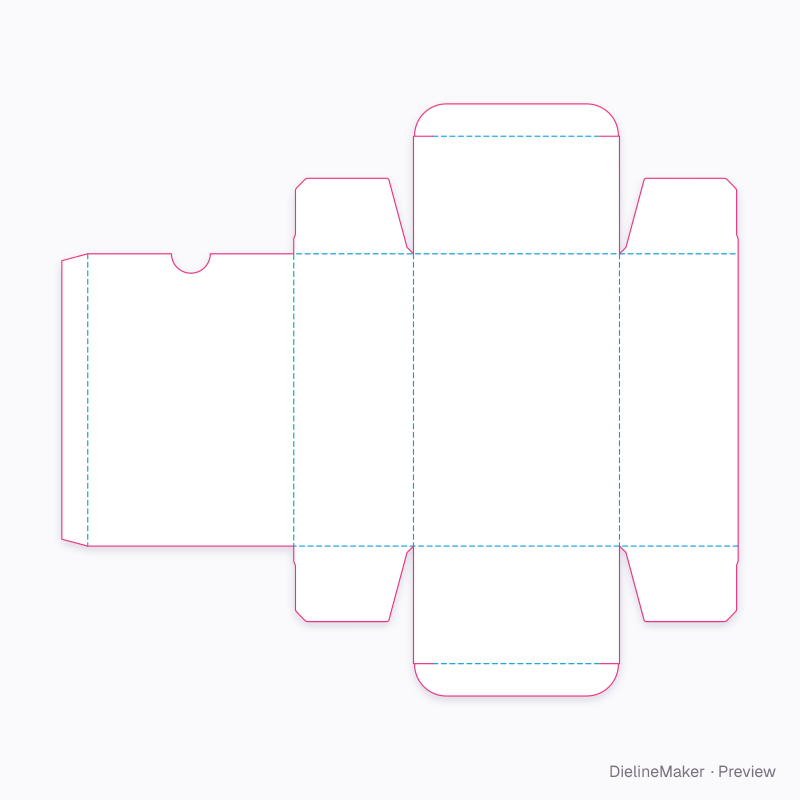 Tea sachet carton — Straight tuck end flat dieline