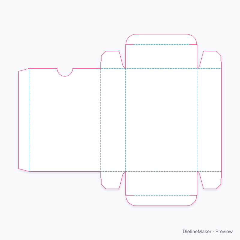 Wax melt carton — Straight tuck end flat dieline