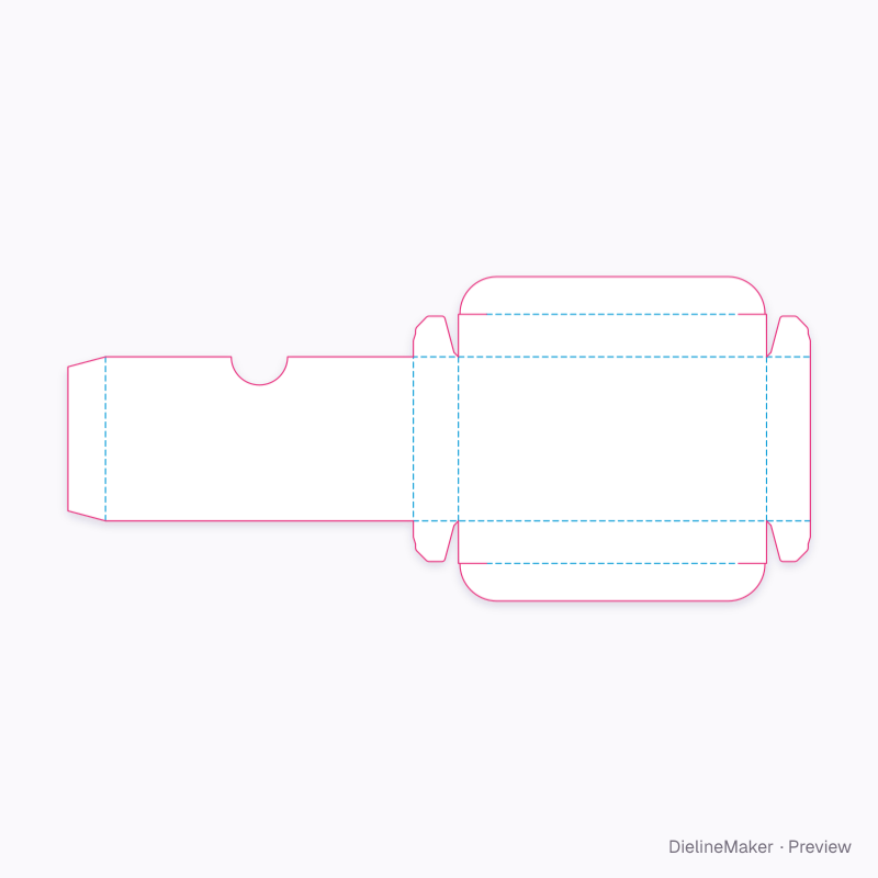 Blister carton 2 × 10 flat dieline