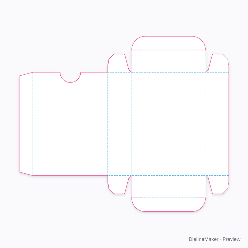 Card game box flat dieline