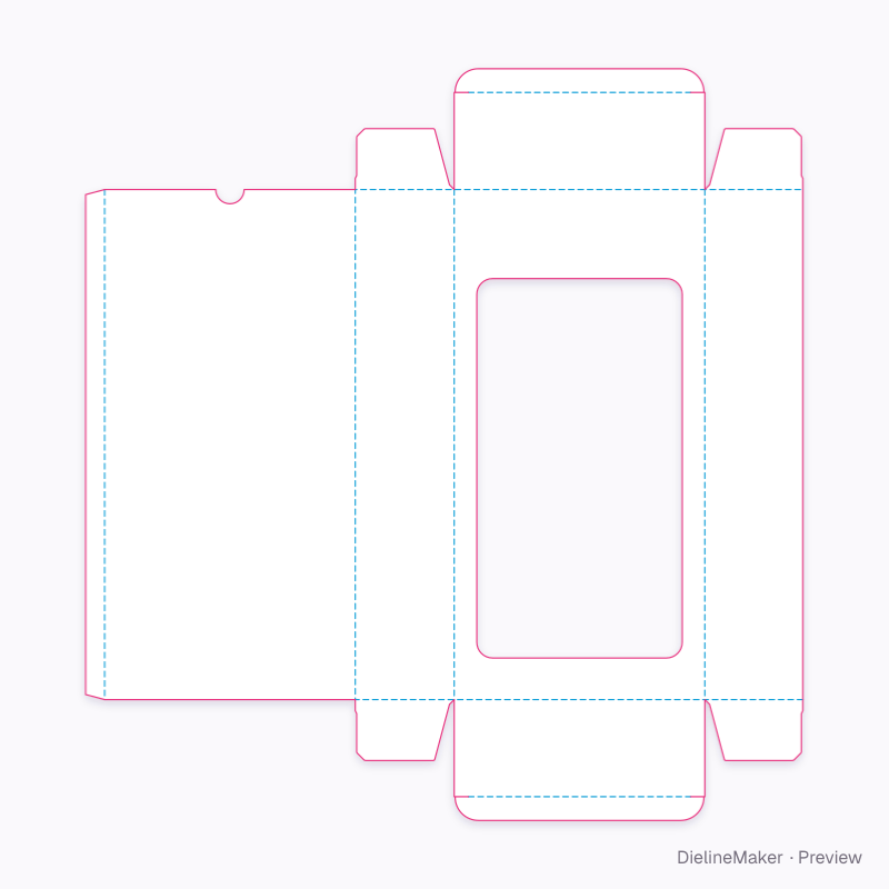 Doll box flat dieline