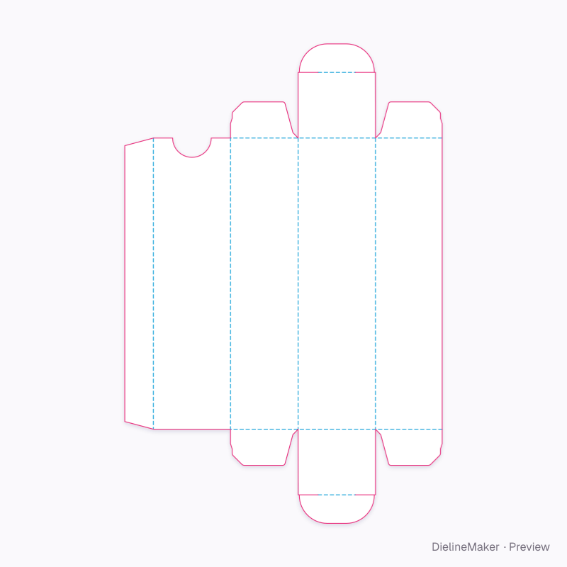 Ointment tube carton flat dieline