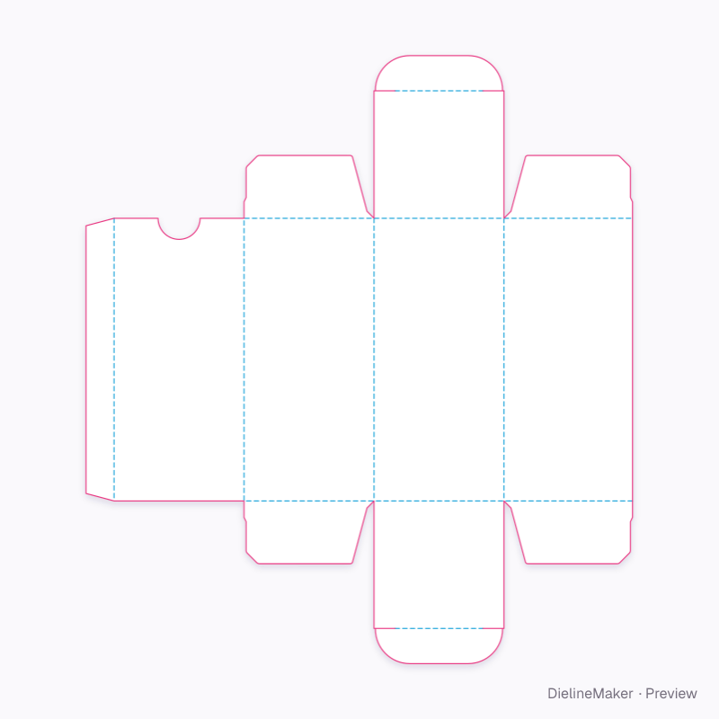 Perfume box flat dieline