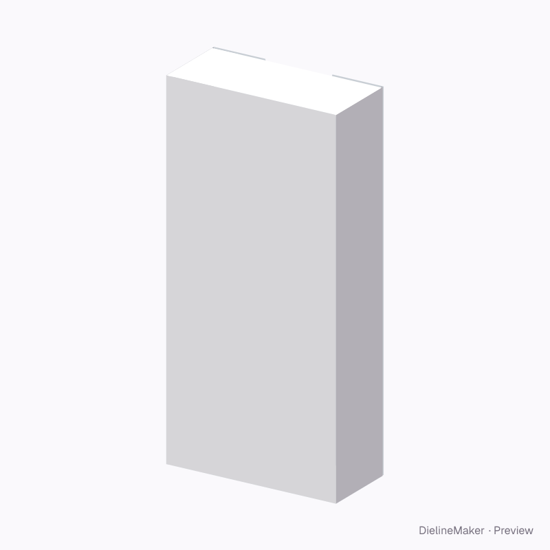 Straight tuck medicine carton folded geometry preview