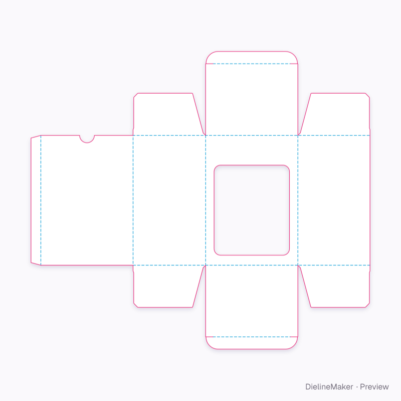 Vinyl figure window box flat dieline