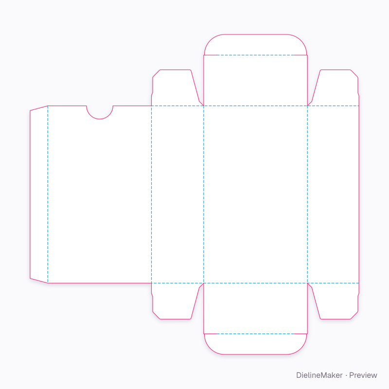 Straight tuck end flat dieline