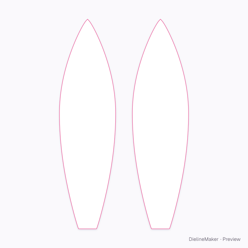Surfboard with fins and traction pad artwork area