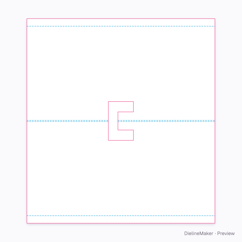 Aperture sample cover with foot flanges flat dieline