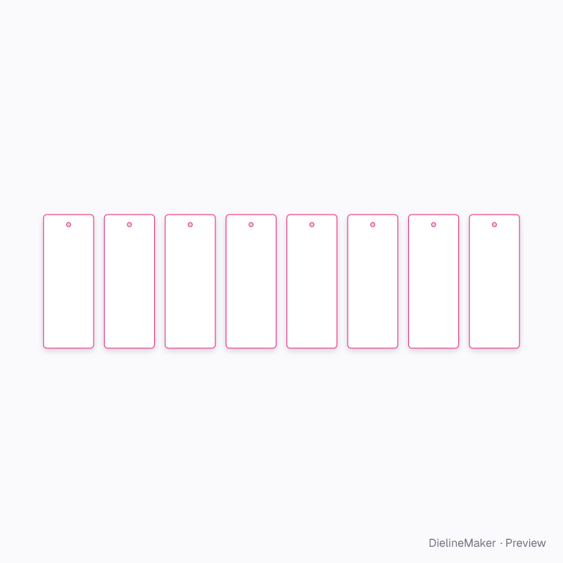 Eight-card paint colour fan flat dieline