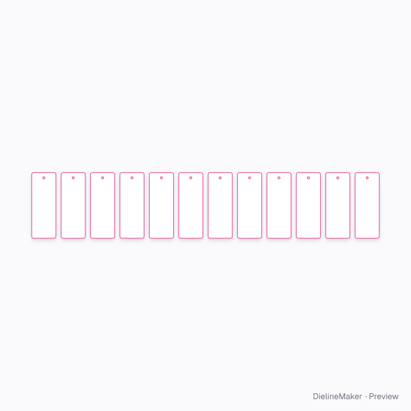 Twelve-card palette book flat dieline