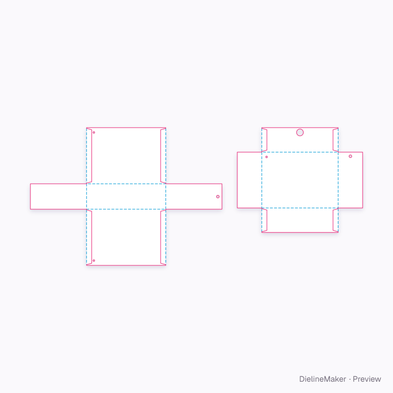 Swivel-tray gift box flat dieline