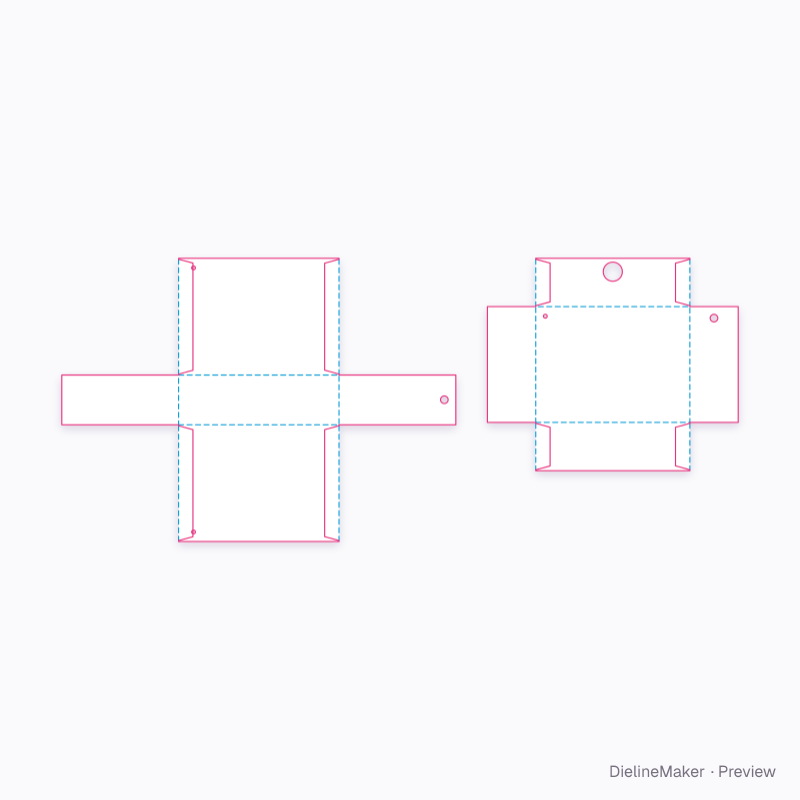 Swivel-tray frame gift box flat dieline