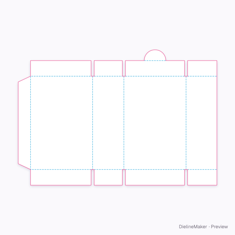 Soap carton with lift-tab end flaps flat dieline