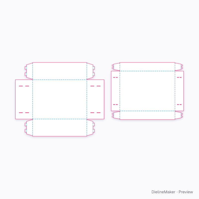 Tab-locked telescope box flat dieline