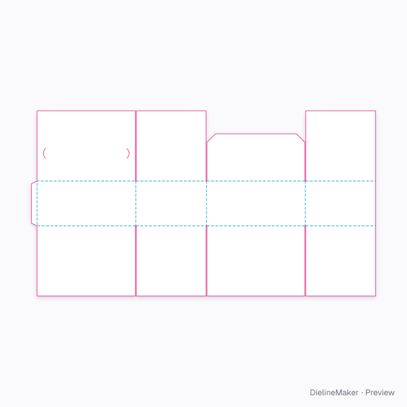 Returnable parts box 350×250×150 flat dieline
