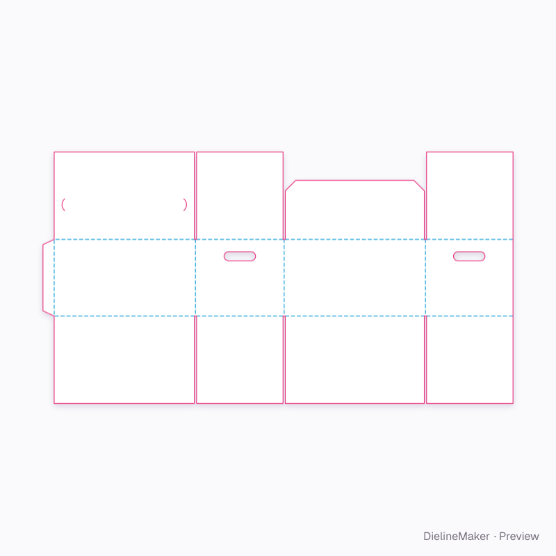 Tool carton 400×250×200 flat dieline