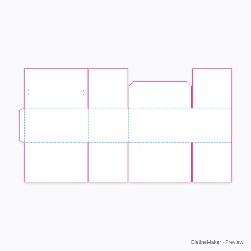 Tab-lock top box flat dieline