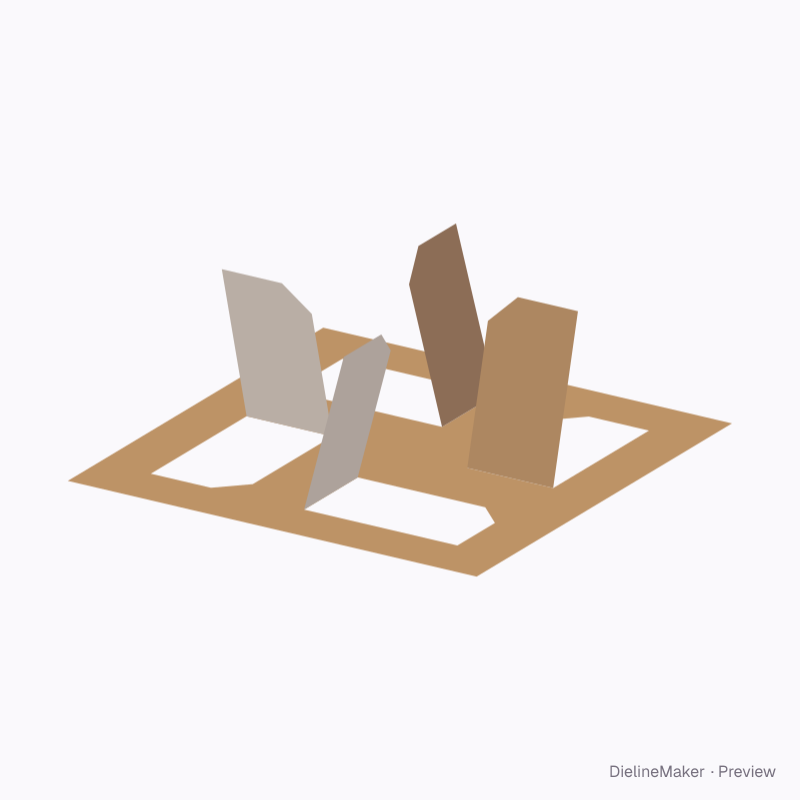 Flat inlay with four tabs 200×200