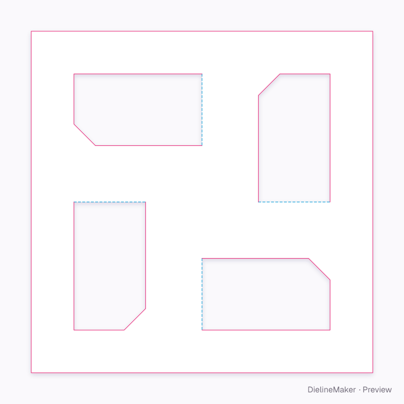 Flat inlay with fold-up tabs flat dieline