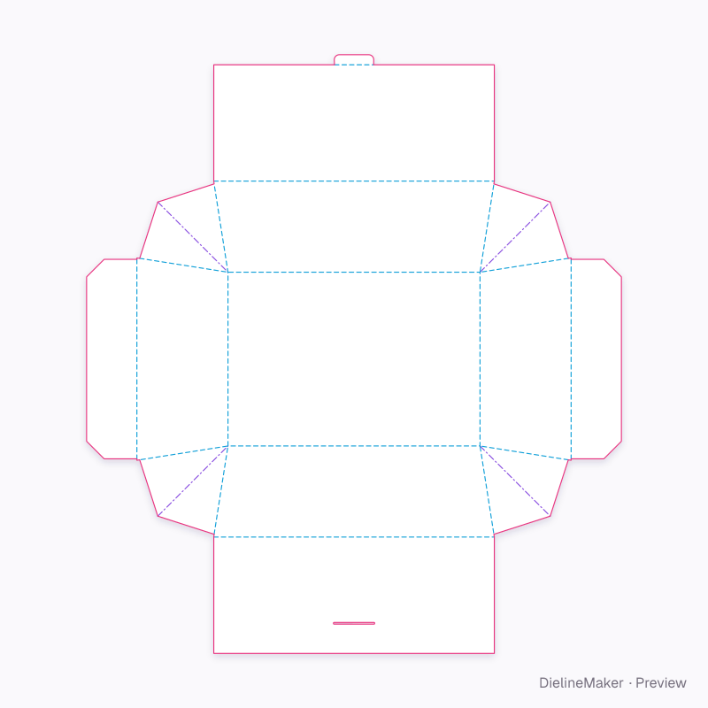 Bakery selection takeaway box — Paper take-out box flat dieline