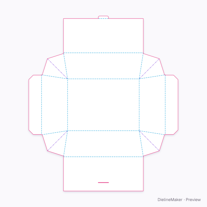 Sharing takeaway box — Paper take-out box flat dieline