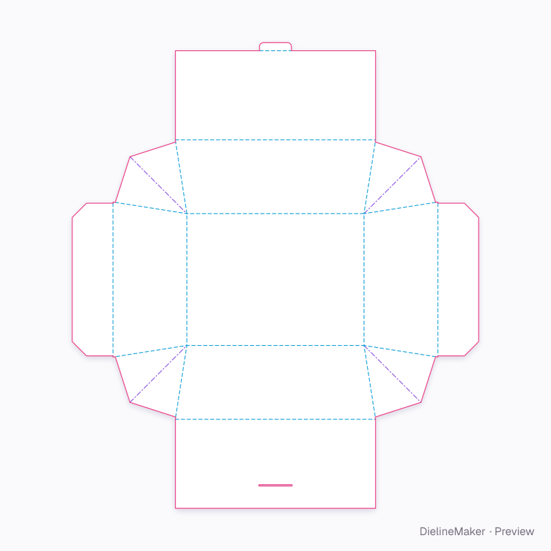 Garden salad takeaway box — Paper take-out box flat dieline