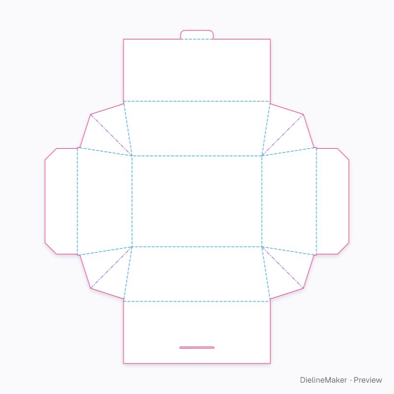 Snack portion takeaway box — Paper take-out box flat dieline
