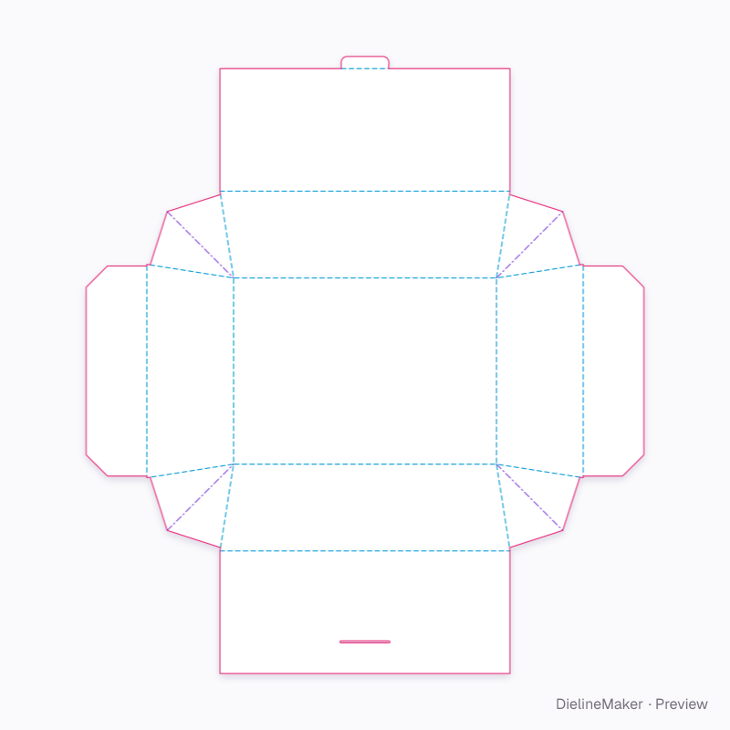 Paper take-out box flat dieline