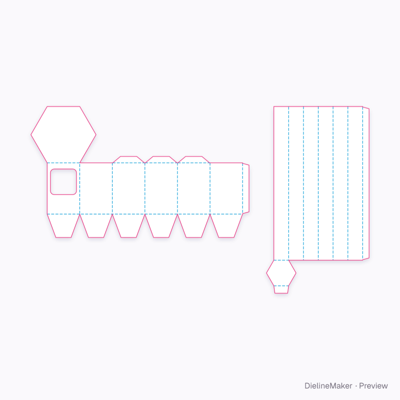 Counter column bin flat dieline
