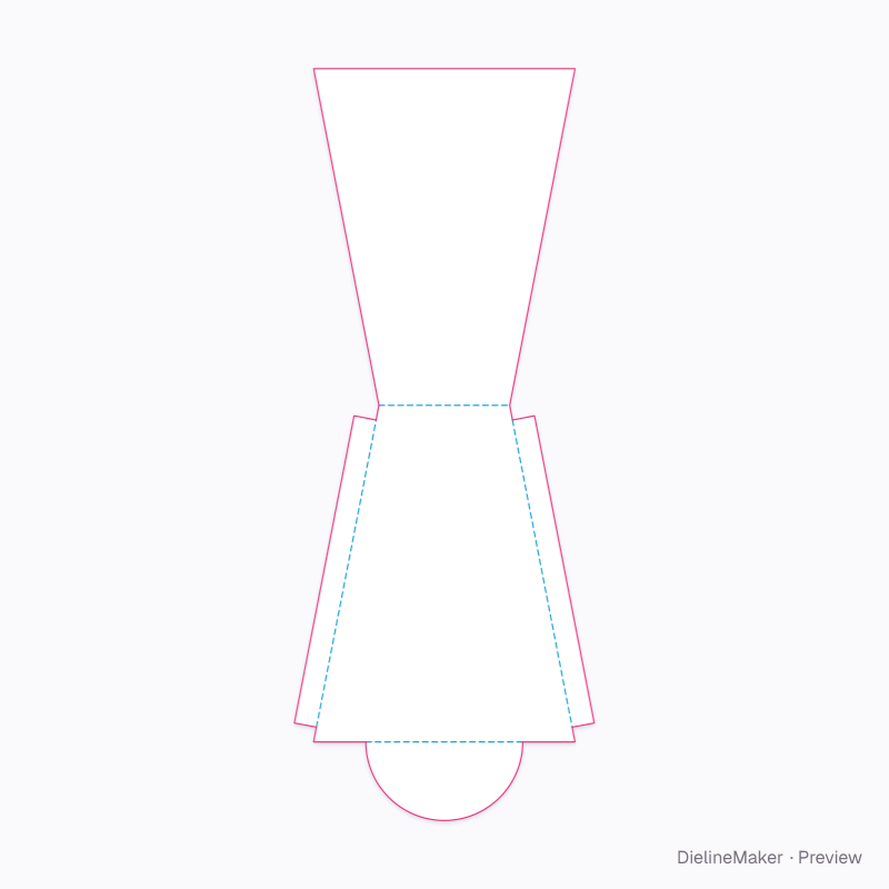 Tapered serving pocket flat dieline