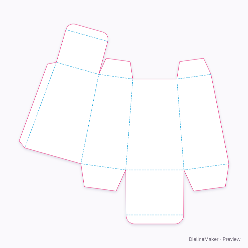 Tapered candle box 90×70×140 flat dieline