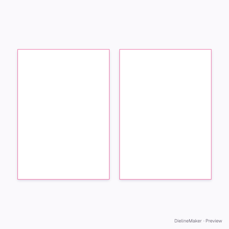 Glued tear-off notepad flat dieline