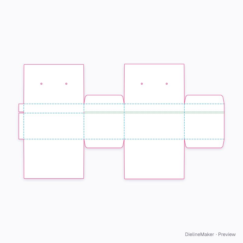 Bakery gift carrier flat dieline