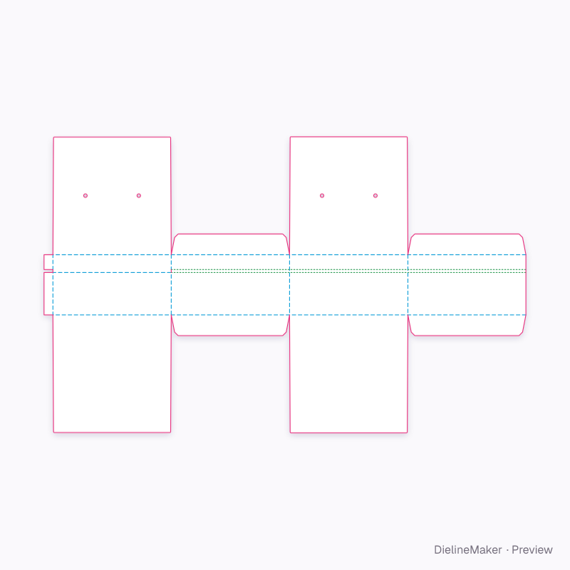 Tear-open carrying carton flat dieline