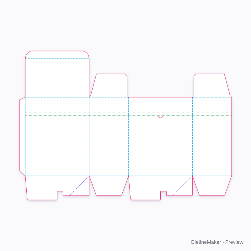 Crash-bottom carton with full tear band flat dieline