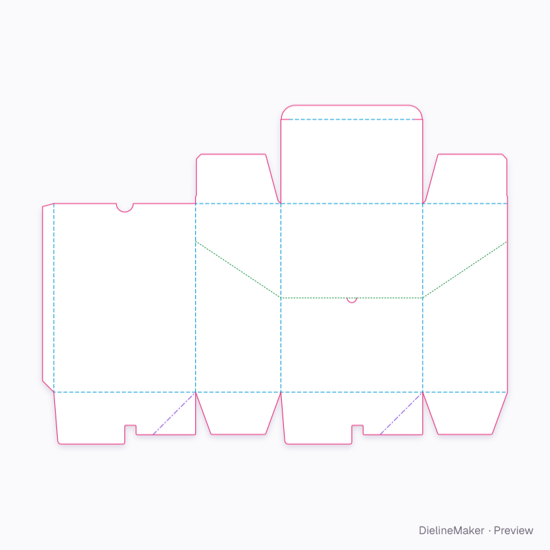 Auto-bottom carton with diagonal display tear flat dieline